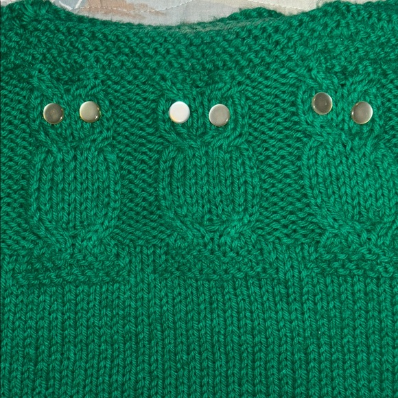 Green Knit Owl Sweater Vest - Picture 3 of 5